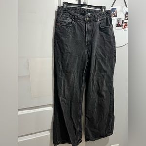 High waisted wide leg jeans